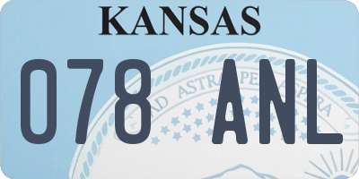 KS license plate 078ANL