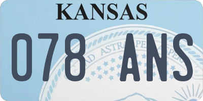 KS license plate 078ANS