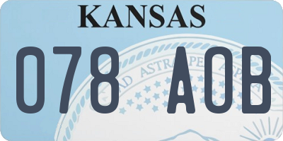 KS license plate 078AOB