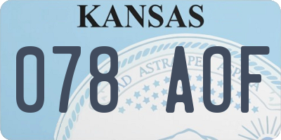 KS license plate 078AOF