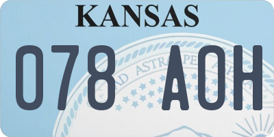 KS license plate 078AOH
