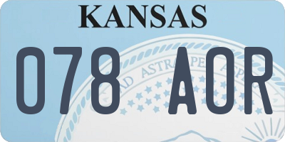 KS license plate 078AOR