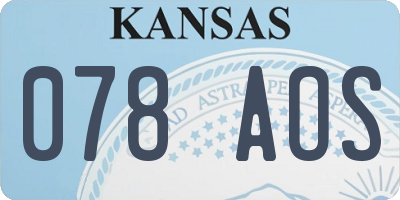 KS license plate 078AOS