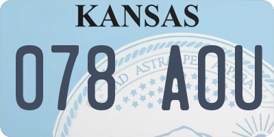 KS license plate 078AOU