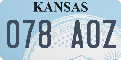 KS license plate 078AOZ