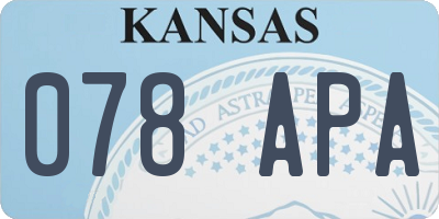 KS license plate 078APA