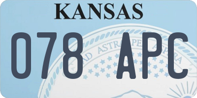 KS license plate 078APC