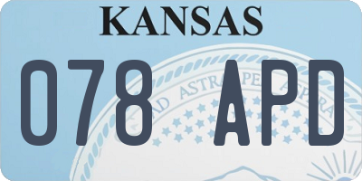 KS license plate 078APD