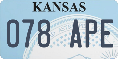 KS license plate 078APE