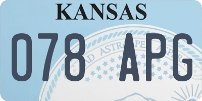 KS license plate 078APG