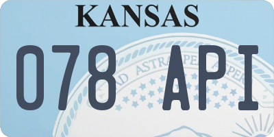 KS license plate 078API