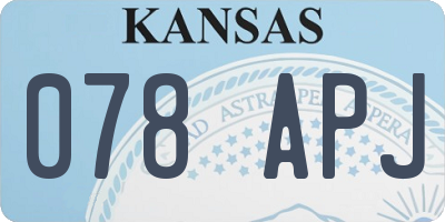 KS license plate 078APJ
