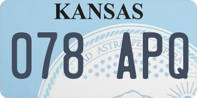 KS license plate 078APQ
