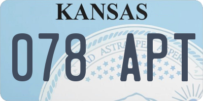 KS license plate 078APT