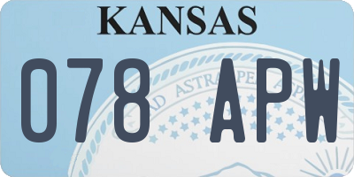 KS license plate 078APW