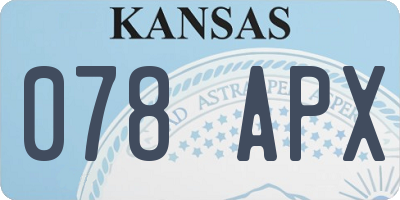 KS license plate 078APX