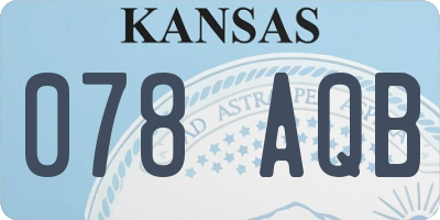 KS license plate 078AQB