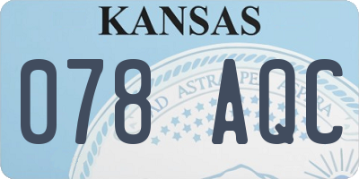 KS license plate 078AQC