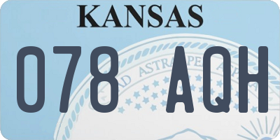 KS license plate 078AQH
