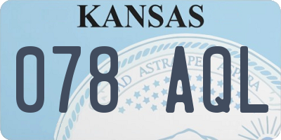 KS license plate 078AQL