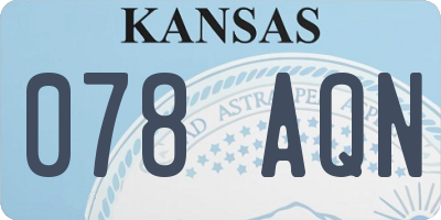KS license plate 078AQN