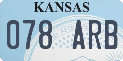 KS license plate 078ARB