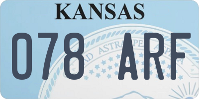 KS license plate 078ARF