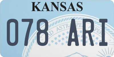 KS license plate 078ARI