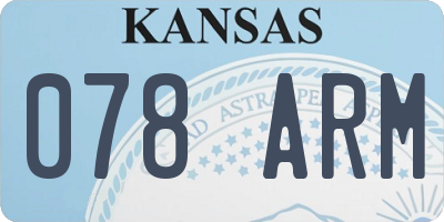 KS license plate 078ARM