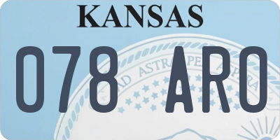 KS license plate 078ARO