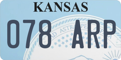 KS license plate 078ARP