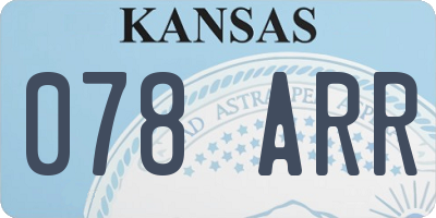 KS license plate 078ARR