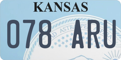 KS license plate 078ARU