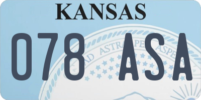 KS license plate 078ASA
