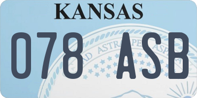 KS license plate 078ASB