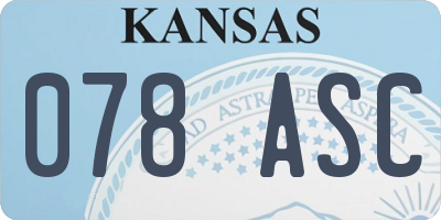 KS license plate 078ASC