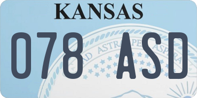 KS license plate 078ASD