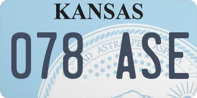KS license plate 078ASE