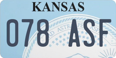 KS license plate 078ASF