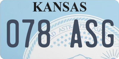 KS license plate 078ASG