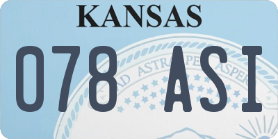 KS license plate 078ASI
