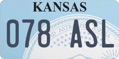KS license plate 078ASL