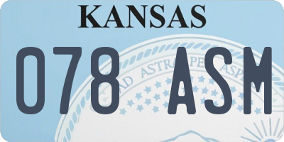 KS license plate 078ASM