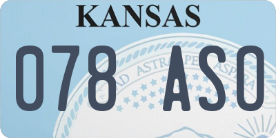 KS license plate 078ASO