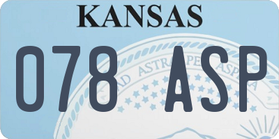 KS license plate 078ASP