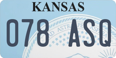 KS license plate 078ASQ