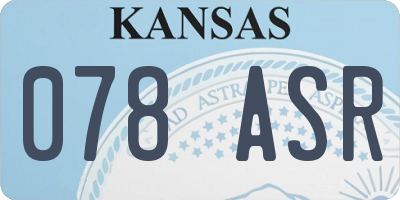 KS license plate 078ASR