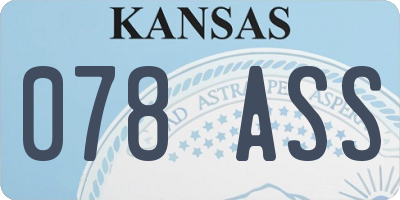 KS license plate 078ASS