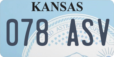 KS license plate 078ASV