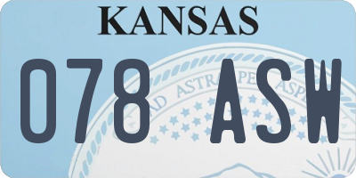 KS license plate 078ASW